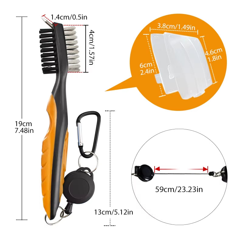 Golf Club Brush Golf Groove Cleaning Brush 2 Sided Golf Putter Wedge Ball Groove Cleaner Kit Cleaning Tool Golf Accessories