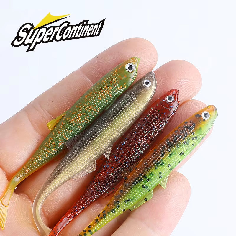 NEW  Leanness Shadteez 60Mm/80Mm Perch Bass Artificia Pike Zander Predator Fishing 3D Eyes Soft Lure Fishing Lures