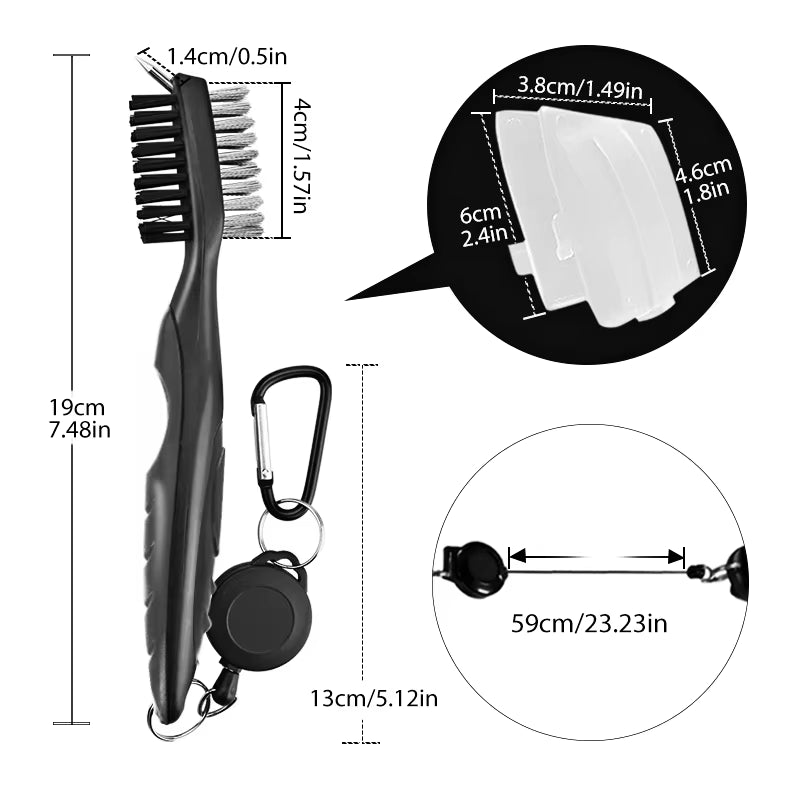 Golf Club Brush Golf Groove Cleaning Brush 2 Sided Golf Putter Wedge Ball Groove Cleaner Kit Cleaning Tool Golf Accessories