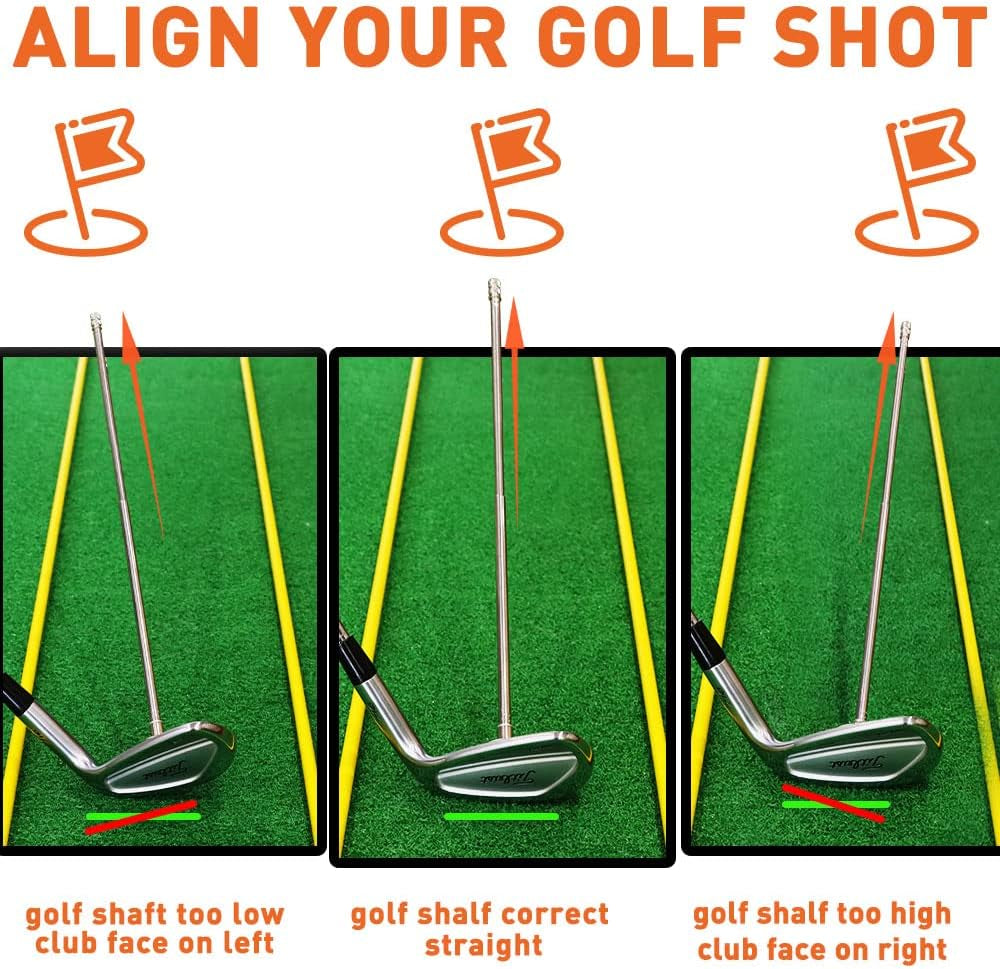 Golf Swing Trainer Aid, Golf Alignment Rods Golf Club Alignment Stick Corrector Help Visualize and Align Your Golf Shot Golf Alignment Aids