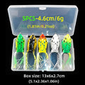 Aorace 5Pcs 6G 13G Frog Soft Lure Tube Bait Plastic Fishing Lure with Fishing Hooks Topwater Ray Frog Artificial 3D Eyes