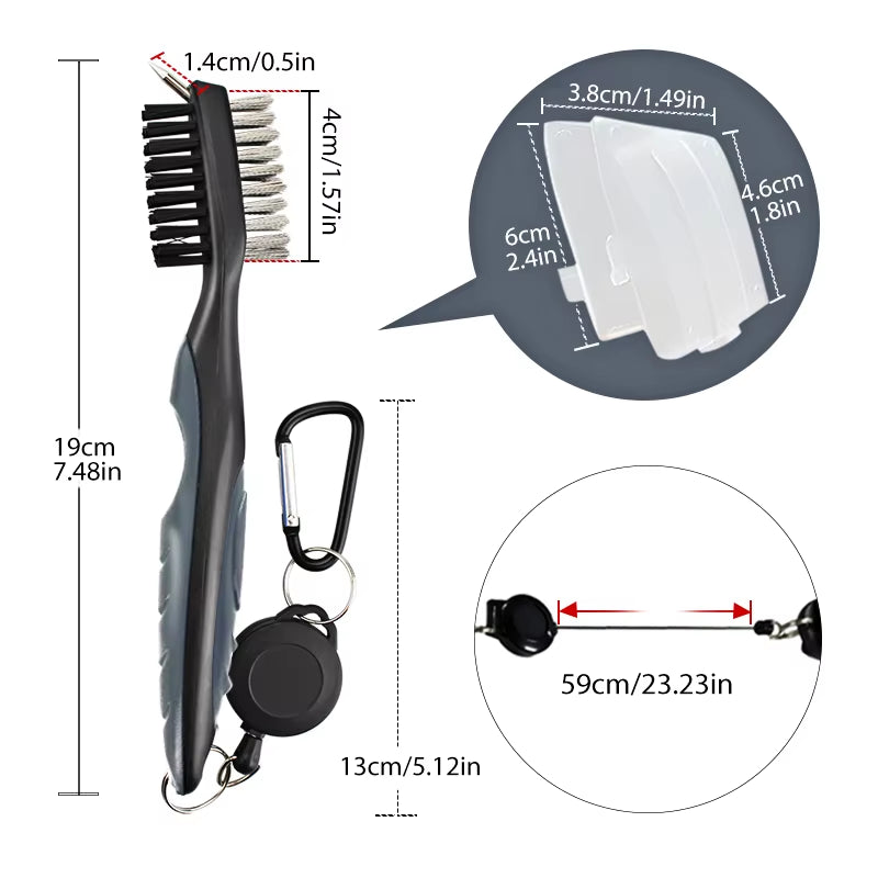 Golf Club Brush Golf Groove Cleaning Brush 2 Sided Golf Putter Wedge Ball Groove Cleaner Kit Cleaning Tool Golf Accessories