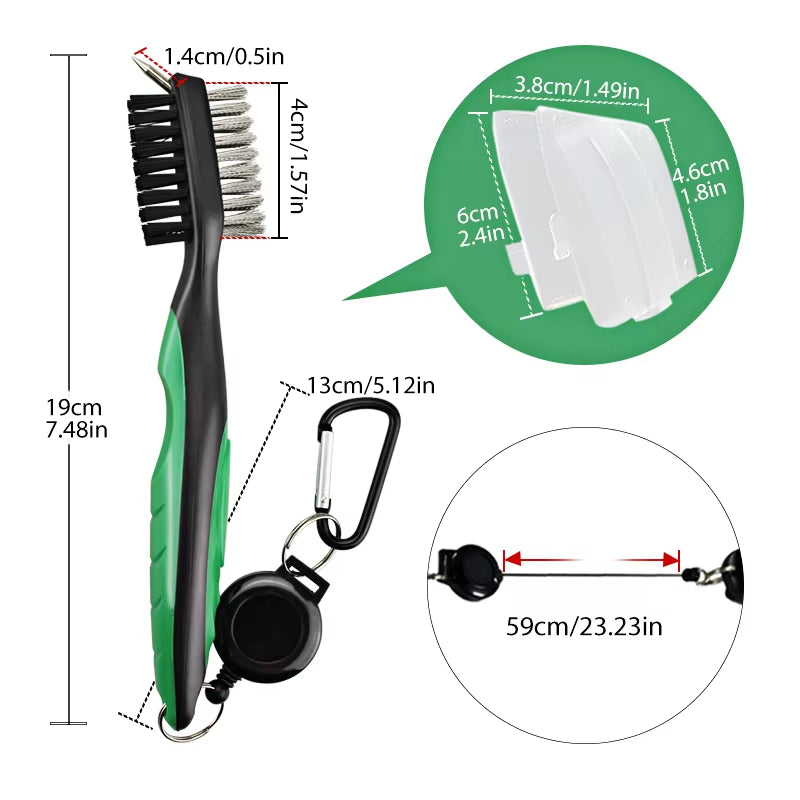Golf Club Brush Golf Groove Cleaning Brush 2 Sided Golf Putter Wedge Ball Groove Cleaner Kit Cleaning Tool Golf Accessories